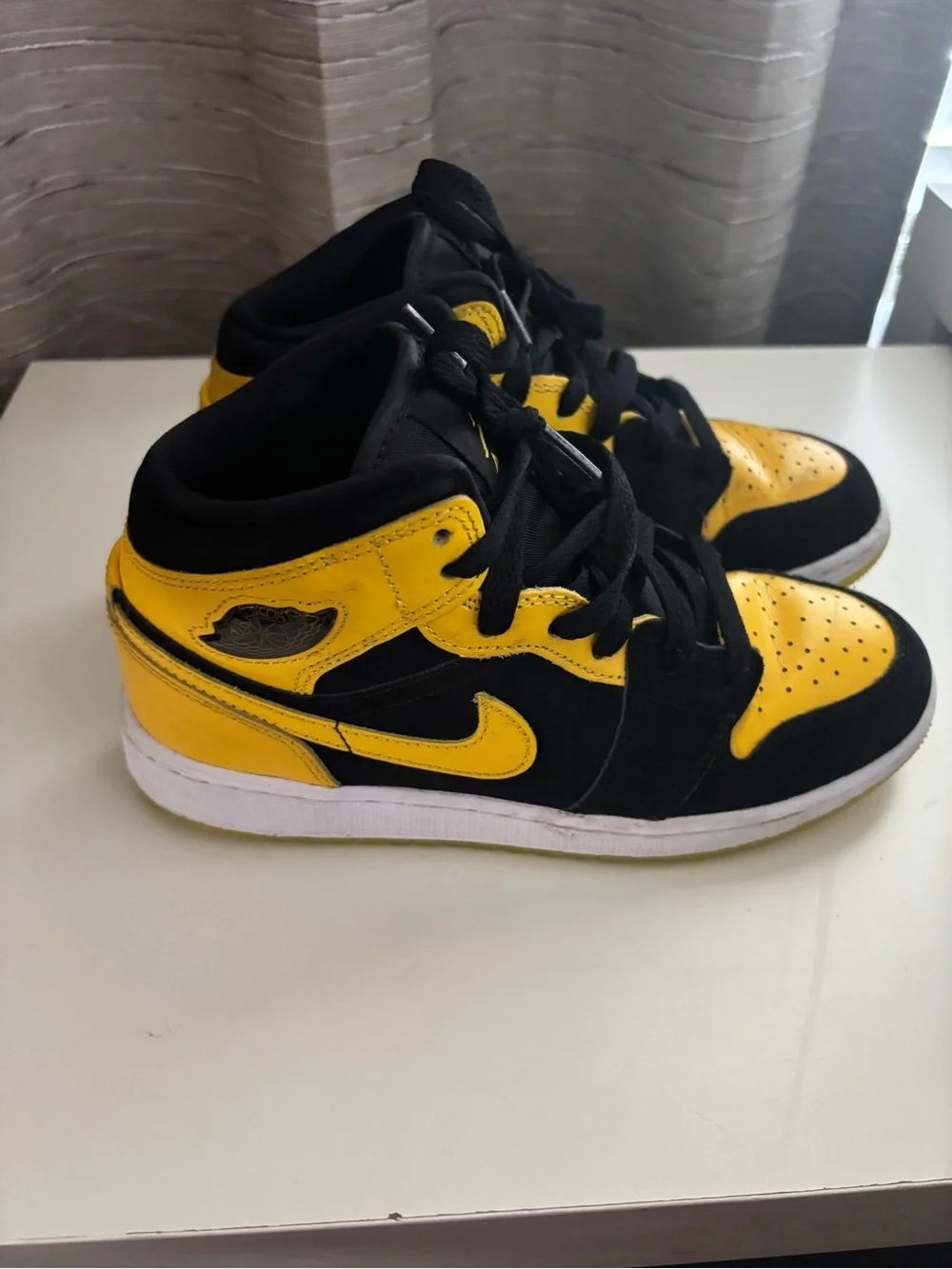 Jordan Mid-Top Sneakers in Black and Yellow